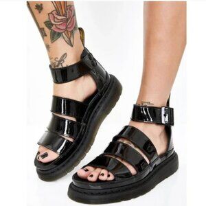 Dr. Martens Women's Black Clarissa II Quad Platform Gladiator Sandals - Size 8